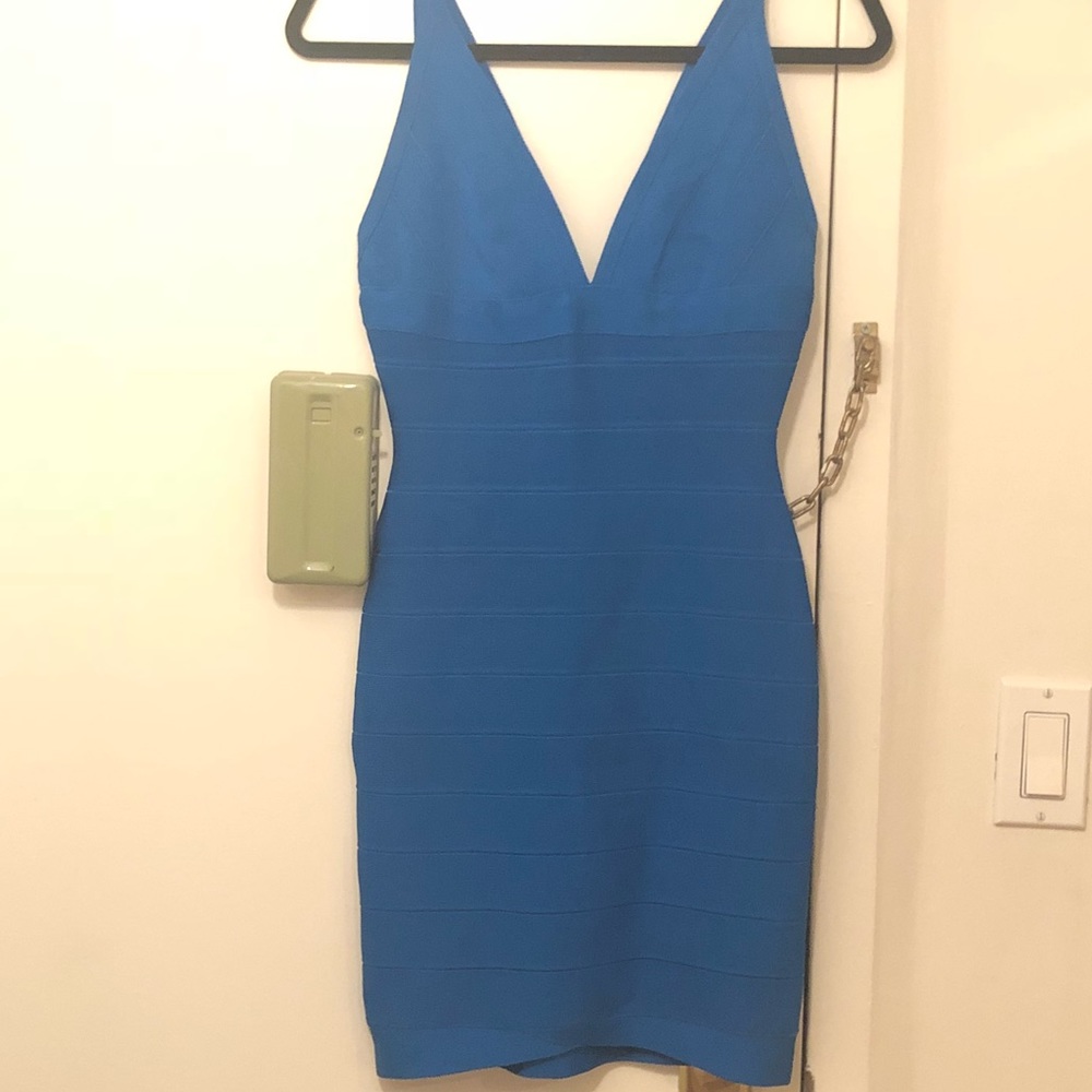 Blue Herve Leger dress